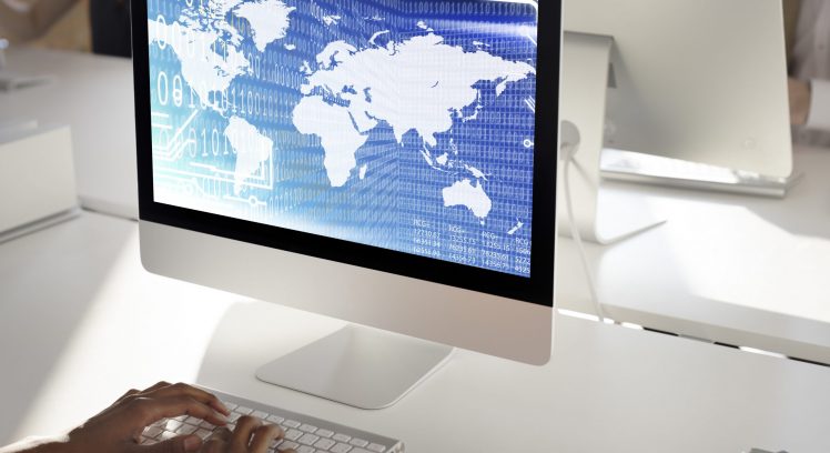 Global Binary Code Digits Technology Software Concept