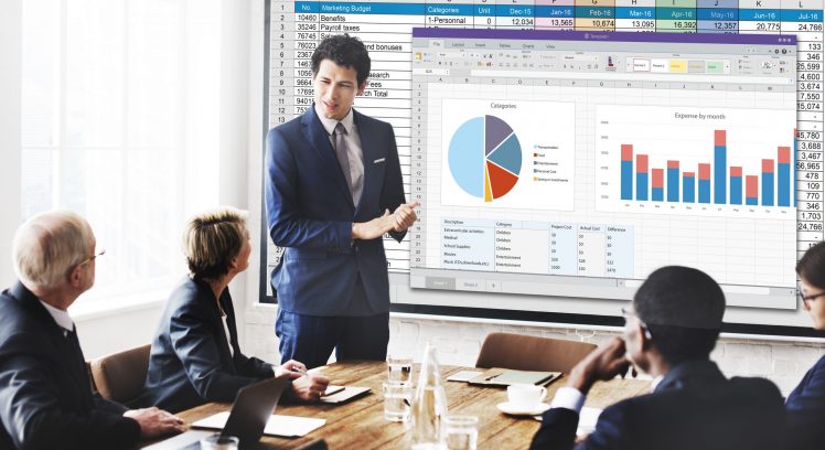 Spreadsheet Document Financal Report Concept