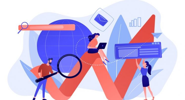 team-specialists-with-magnifier-laptop-arrow-digital-marketing-ppc-campaign-customer-relationships-concept-white-background_335657-1699